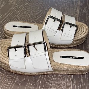White strappy sandals